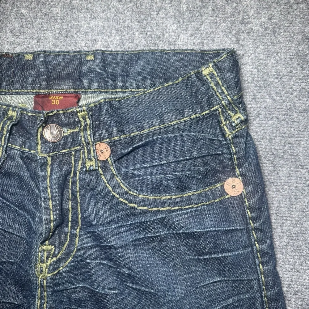 True Religion Nathan Super T Jeans Men Tag 30 Thick Stitch Fit 32x32 Dark Y2K